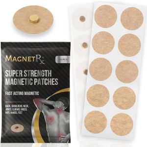 MagnetRX&reg; Patchs de Magn&eacute;toth&eacute;rapie &ndash; Lot de 20 patchs d'acupression magn&eacute;tiques &ndash; Aimants de gu&eacute;rison 3 500 Gauss ultra puissants pour le corps &ndash; Aimant th&eacute;rapeutique (MagnetRX, neuf)