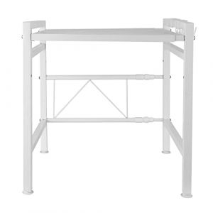 Support Extensible en Métal, Étagère stable pour four à micro-ondes support d'étagère pour four à micro-ondes à hauteur réglable avec 3 crochets suspendus Organisateur de rangement de cuisine 25 kg (Hechheu, neuf)