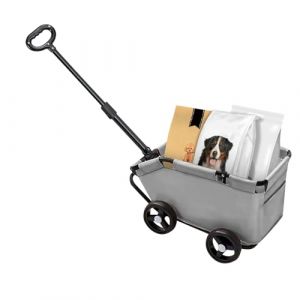 Mini poussette pour animaux de compagnie,Poussette pour chien, pliable à 4 roues, avec tige de poussée réglable,pour chiens et chats miniatures jusqu'à 10 kg (jusiZL, neuf)