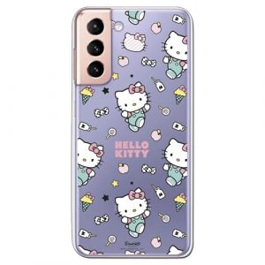 Personalaizer Coque silicone souple transparente pour Samsung Galaxy S21 - S30 (4G/5G) avec motif Hello Kitty et motif autocollants - Style Kawaii - Coque TPU (Personalaizer, neuf)