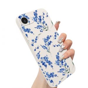 Yirlbey Coque pour iPhone 16e/SE 4/SE 2025, Aesthetic Fleur Bleue Mignon Flower Motif Design &Eacute;tui pour Femmes Fille, Mince Souple Silicone Antichoc Housse Cover Case pour iPhone SE 4 6,1",Summer (XUPINBO, neuf)