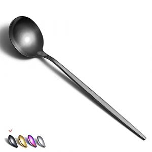 HOMQUEN Lot de 6 Cuill&egrave;res en Acier Inoxydable 8,1 Pouces Noir Mat Cuill&egrave;res &agrave; Dessert Couverts Pour la Maison, la Cuisine ou Le Restaurant Passe au Lave-Vaisselle (SHENZHEN BOGELAN JIAJU YONGPIN YOUXIANGONGSI, neuf)