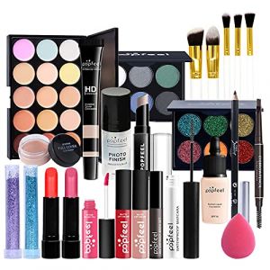25Pcs Kit de maquillage Complet, Polyvalent Ensemble de Cosm&eacute;tique avec Fard &agrave; Paupi&egrave;res Palette Correcteur Fard &agrave; Joues Rouge &agrave; L&egrave;vre pour Femme, Tout-en-un Mallette de Maquillage Beaut&eacute; Set#3 (YouWinDirect, neuf)