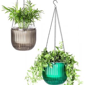 Calvalor Lot de 2 pots de fleurs suspendus de 16,5 cm - Pour l'extérieur - Pot de fleurs suspendu à l'intérieur - Pot de fleurs suspendu pour plantes - Pot de fleurs suspendu (Calvalor, neuf)