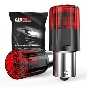 CENMOLL Ampoules LED BAU15S PY21W rouge, 3200LM super lumineuses 12V-24V BAU15S PY21W Ampoules LED de remplacement pour feux de recul, feux de freinage, feux de stationnement et feux de jour, lot de 2 (BIToo, neuf)