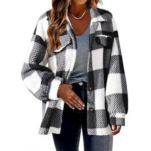 MOKBAY Veste Femme Grande Taille Peluche Vetement Mode Pilou Pilou sans Capuche Veste Polaire Boutons Lest&eacute;e Blouson Hiver Noir Manteaux Femme d'hiver Noir 3XL (MOKBAY, neuf)