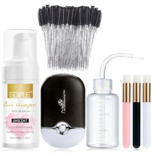 Nettoyant Pour Extensions De Cils, Mousse De Cils, Shampoing Pour Extensions De Cils, Mini Ventilateur Usb Rechargeable, Kit De Shampoing Électrique Portable Pour Climatisation (Noir) (Guangzhou Kaipuer Biotechnology Co., Ltd., neuf)