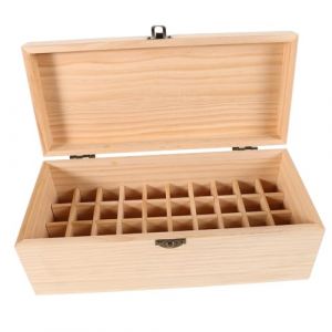 WRITWAA Pr&eacute;sentoir En Bois De Pin Pour Huiles Essentielles 40 Compartiments Compact Organisateur D'aromath&eacute;rapie Maison Coffret Rangement Robuste (Saieli, neuf)