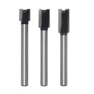 AKYLIN Lot de 3 Fraises Droite Defonceuse à Tige de 8 mm, Fraise droite à queue, Diamètre de Coupe 12 mm, Hauteur de coupe 13/20/25 mm, Fraise Droite pour le Travail du Bois (Akylin-FR, neuf)