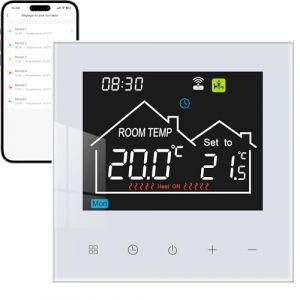 Vaconoff Thermostat Connect&eacute; Wifi Pour Chaudi&egrave;res &agrave; Gaz et Chauffage au Sol &agrave; l'eau Smart Chambre Thermostat,Compatible avec Tuia Alexa et Google Assistant,Num&eacute;rique Contr&ocirc;leur de Temp&eacute;rature Blanc 3A (Vaconoff, neuf)