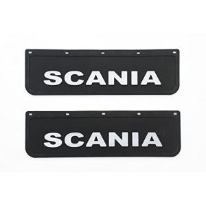 Lot de 2 bavettes en Caoutchouc Noir Rigide pour Camion Scania avec Inscription en Relief 3D, 60 x 18 cm (ALINE GROUP LTD, neuf)