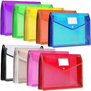 9 Pièces A4 Classeur en Plastique, Pochette Plastique Pochette Document Plastique A4 Enveloppe Transparente Chemise à Bouton Pression pour Fournitures Bureaux Voyage (TuswagnEU Store, neuf)