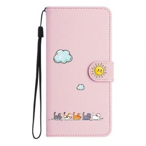 Jeffene Coque Portefeuille pour Samsung Galaxy S23 5G (6,1"),&Eacute;tui &agrave; Rabat Housse en Cuir,Chat Pochette Carte Magn&eacute;tique de Protection Cover Case Antichoc pour Samsung Galaxy S23 5G,Rose (LUKASI, neuf)