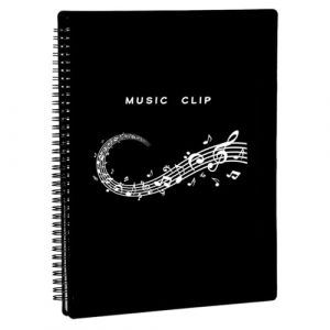Sonwaha Dossier de Musique 30 Pages/90 Pochettes Chemise Porte Partition Dossier de Rangement pour Partitions de Musique Format A4 Porte Partition Musique Noir Porte Partition Chorale (Sonwaha, neuf)