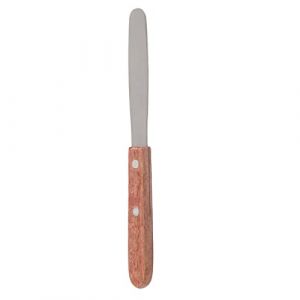 Spatule de laboratoire dentaire, manche en bois de spatule de plâtre dentaire d'acier inoxydable, spatule de nettoyage de dent faite d'acier inoxydable, spatule de mélange dentaire de manche en bois (Rotekt, neuf)