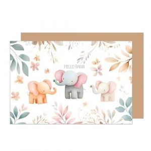 Edition Seidel Carte de vœux de naissance de qualité supérieure avec enveloppe Carte de félicitations Hello Baby pour fille garçon bébé les parents (E299 SW025) (Seidel Verlag GmbH, neuf)