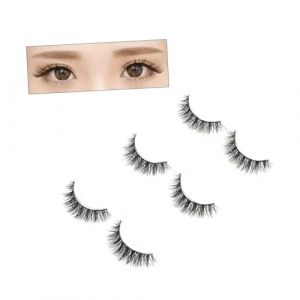 POPETPOP 3paires Faux Cils Naturels Longs Et &Eacute;pais Lot Pour Maquillage Des Yeux Chic Et Facile &agrave; Appliquer (Denneyas, neuf)