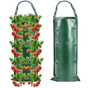 IHLOOTD Sac Fraise 2 Pi&egrave;ces Suspension Fraisier avec 8 Trous Sac Fraisiers Plantation Sacs Fraisie Culture Sacs &agrave; Culture Potager pour Fraises,L&eacute;gumes,Fleurs (LIHUILOO LIMITED, neuf)