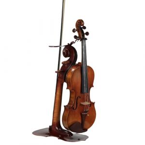 Support pour violon et archet en bois massif avec design complexe, en forme de violon, fabriqu&eacute; &agrave; la main, robuste, support pour violon et archet, pr&ecirc;t &agrave; l'emploi (shenzhenshishichengkejiyouxiangongsi, neuf)