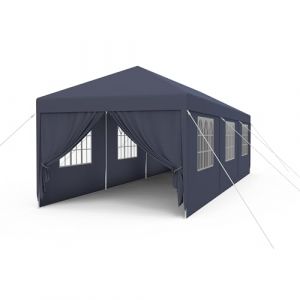 FIVMEN Tonnelle 3x9m Tente de F&ecirc;te avec Panneaux Lat&eacute;raux et Fen&ecirc;tres Tonnelle de Jardin Exterieur en Polyester Protection UV Imperm&eacute;able Gazebo Tente de Reception, Anthracite (YONYANTAI, neuf)