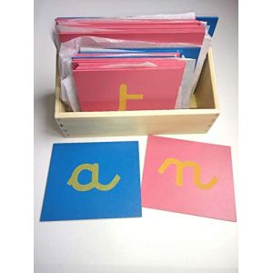 Montessori-Store Lettres Rugueuses Lettres cursives avec boîte (Montessori store, neuf)