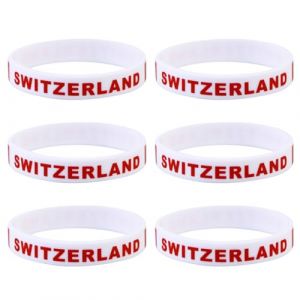 Milisten Bracelet Drapeau National 6Pcs Bracelets En Silicone Drapeau De Pays Bracelet Drapeau Suisse Bracelet De Sport En Caoutchouc Suisse Pour De Sport International Course Football (RongO, neuf)