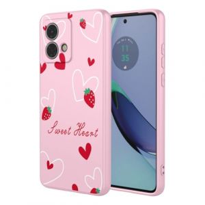 SEAHAI Coque pour Motorola Moto G84 5G, Tr&egrave;s Mince Silicone Liquide Gel Souple Housse avec Mod&egrave;le Animal de Fleurs Mignonnes, &Eacute;l&eacute;gant Matte TPU Bumper Antichoc &Eacute;tui - Rose S07 (Liner-EU, neuf)
