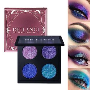 DE’LANCI Glitter Fard à Paupières Palette,Duochrome Caméléon Fard à Paupières Glitter Or,Rose,Vert,Bleu Fard à Paupières Crème Clignotant Maquillage,Longue Durée Glitter Palette Maquillage Yeux (DE'LANCI Direct, neuf)