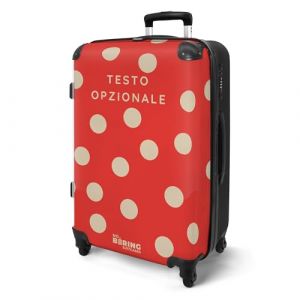 NoBoringSuitcases.com® Valise de Voyage 67cm 72L Personnalisée, Grande Valise Rigide avec roulettes, Trolley Léger, Valise Soute pour Bagages de 20kg, Motif à Pois en 6 Couleurs, Valise pour Avion (NoBoringSuitcases, neuf)