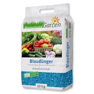 OPPENHÄUSER Engrais bleu 10kg pour jusqu’à 150m² – Engrais pour fruits, légumes et plantes robustes, apport nutritif optimal, effet longue durée (versando®, neuf)