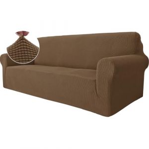 Ystyle Housse Canapé 3 Places avec Accoudoirs, Extensible Housses de Canapé, Universelle Housse Canape Protection Chat Chiens Griffures, Housse Fauteuil Antidérapante, Brun (YSTYLE HOME, neuf)