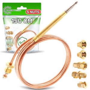 Universel Thermocouple pour Gaziniere Gaz avec 5 &Eacute;crous Longueur 150 cm - Garantie de 5 Ans - ONIX TECH (ONIX TECH, neuf)