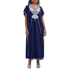 L-Peach Femme Kaftan Longue Robe de Plage Tunique Sarong Par&eacute;o pour Maillot de Bain Cover ups (Little-Peach, neuf)