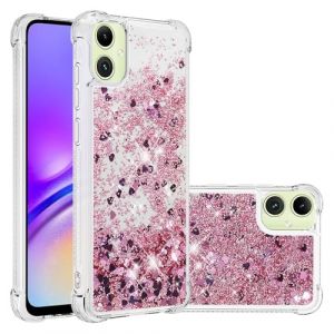 IMIRST Etui de T&eacute;l&eacute;phone Compatible avec Samsung A06 Bling Liquid Glitter Silicone Housse de Protection Anti-Choc Airbag Bumper Shell Samsung Galaxy A06. YBW Love Rosegold (MRSTER, neuf)