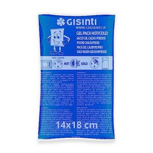 Gisinti Kit gel de glace réutilisable chaud froid fabriqué en Italie, enveloppe congélateur et micro-ondes, 1 pièce 14 x 18 cm (Emershop-it, neuf)