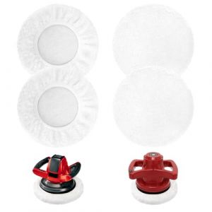 Kaempe 4 pcs Laine d'Agneau Pad Polissage, Accessoires Compatibles Pour Lustreuse Polisseuse Voiture Einhell CE-CB 18/254 Li & Einhell CC-PO 90, Pour 220-250 mm Polisseuse Orbitale Voiture (ZINIMAOYI, neuf)