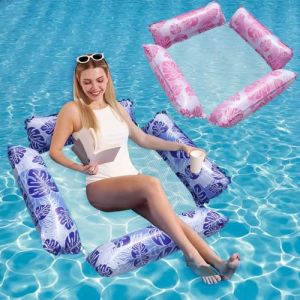 Ayizhiniu 2pcs Matelas Gonflable Piscine, 4 en 1 Flottant Hamac Piscine, Matelas Filet Piscine Gonflable, Matelas de Hamac Piscine, Hamaca de Agua Inflable, S'applique Eté Bord mer Plage (CHUNMEI-EU, neuf)
