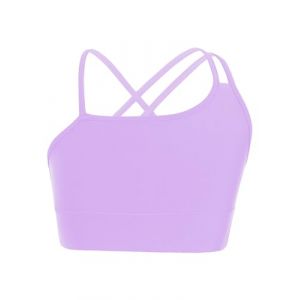Freebily Enfant Fille Brassi&egrave;re Soutien Gorge Sport Fitness Ados D&eacute;bardeur Haut Gymnastique Danse Yoga Musculation Haut de Bain Sportswear Dancewear 5-14 Ans Z-Violet 9-10 Ans (MissPretty, neuf)