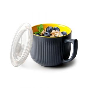 NUTRIUPS 900ml bol ramen avec couvercle, bol à soupe micro ondes, bol petit, dejeuner avec anse, bol avec 2 anses (Sophouse, neuf)
