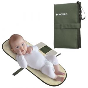 Navaris Matelas &agrave; Langer de Voyage - Tapis a Langer Nomade pour Bebe en Polyester 70 x 34 cm - Tapis de Change B&eacute;b&eacute; Imperm&eacute;able avec Compartiment pour Couches et Lingettes (SX-Commerce, neuf)