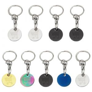 TRKETK 9 Pièces Jeton de Caddie, Porte-Clés Amovible Jetons de Chariot en Acier Inoxydable Porte-Clés en Métal Accessoire de Chariot Porte-Clé Jeton de Caddie pour Hommes et Femmes (5 Couleurs) (ZIHONGDZ, neuf)