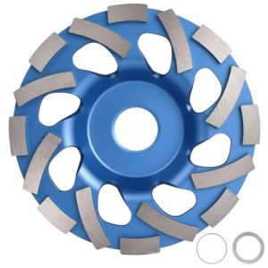 Adiwo 125 x 22.23 mm Disque Meule Diamant, Meule Boisseau Diamantée, Double Rangée Disque Abrasif Diamanté, Disques Diamant Meuler pour Béton, Marbre, Granit, Pierre, Maçonnerie (Bleu) (Yoowe, neuf)