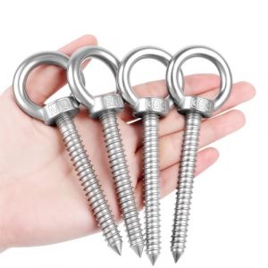 Niuny Piton à Visser Crochet a Visser 4Pcs Anneau de Levage M10 x 80cm Crochets à œillets Robustes Crochet vis Piton Inox Charge Lourde Avec pas de vis pour Support de Hamac Chaise Balançoire Yoga (Niuny, neuf)