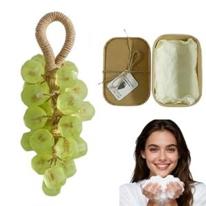 Savon de raisin de cristal, savon de raisin sur une corde, personnalis&eacute; original fait &agrave; la main, savon nettoyant doux, peau lisse, lavage des mains et bain, douche de la peau d'hygi&egrave;ne (th&eacute; vert) (DiCha-FR, neuf)