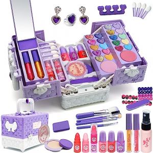 Maquillage Enfant Fille - Jouet Filles,Kit de Maquillage Enfant Fille,Non Toxique Lavable Coffret Filles Cadeau de No&euml;l Anniversaire Fille4 5 6 7 8 9 10-12 Ans (EDORTAEU, neuf)