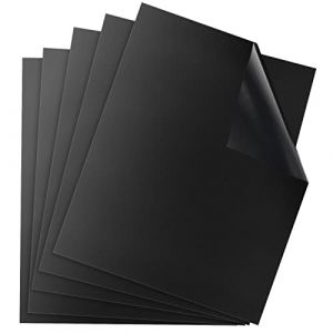 Tapis de Cuisson Barbecue, Feuilles de BBQ 50x40 cm, Set de 5 Grille BBQ Mats, Papier Barbecue ​Anti-Adhérent Réutilisable Nettoyable, Extérieur pour Fours Assistés/Charbon/Gaz/Grill électrique (DIKER, neuf)