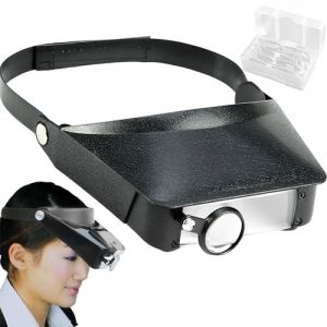 SQAQS Lunettes loupe, Loupe Mains Libres avec 3 Lentille 1.5X, 3X, 9.5X, 11XInterchangeable, Loupe Serre-tête pour Travaux Rapprochés, Lecture, Bijoux, Travaux Manuels, Couture, Réparation(Noir) (SQAQS, neuf)