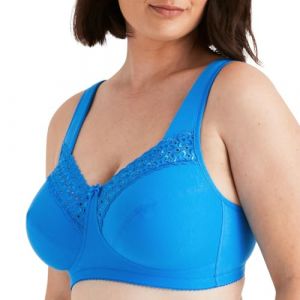 Miss Mary of Sweden : Broderie Anglaise, Soutien-Gorge de Confort en Coton, sans Armature 100E Soft Aqua (Miss Mary of Sweden, neuf)