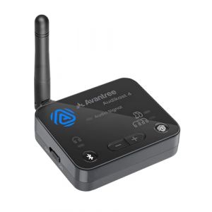 Avantree Audikast 4 &ndash; &Eacute;metteur TV Auracast & Bluetooth 5.4 2-en-1 pour Casques Et Appareils D&rsquo;&Eacute;coute Personnels S&eacute;lectionn&eacute;s, aptX Adaptive & HD, Sorties Optique/AUX, &Eacute;volutif Et M&agrave;J (AvantreeDirect, neuf)
