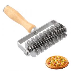 Rouleau de Grille de P&acirc;te, Couteau &agrave; Rouleau &agrave; P&acirc;te, P&acirc;tisserie Treillis Cutterst, Rouleau &agrave; Pizza en Treillis avec Manche en Bois pour Biscuit, Pain, G&acirc;teau, Pizza et Tarte (lanyitao, neuf)
